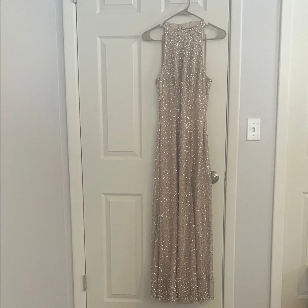Elegant Sequin Wedding Dress - Gold - Picture 1 of 4